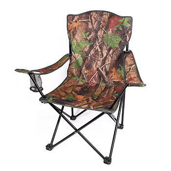 Стілець-крісло розкладне з підлокітниками та системою Павук для риболовлі та пікніка 80х50х76 см GP4265 Камуфляж