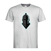 Светло-серая мужская/унисекс футболка Fortnite Блек Найт (21-11-13-світло-сірий меланж)