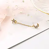 Вишуканий кафф кліпс на вухо місяць і зірочка зірка Star Earcuff, фото 5