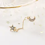 Вишуканий кафф кліпс на вухо місяць і зірочка зірка Star Earcuff, фото 4