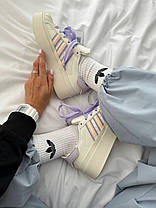 Жіночі кросівки Adidas Superstar Bonega Purple Macaroon Кеди Адідас Суперстар бежеві на платформі шкіряні демісезон, фото 5