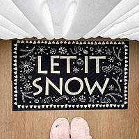 Новогодний коврик придверный на резиновой основе LET IT SNOW, 75х45 см