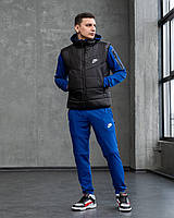 Весенний спортивный мужской Комплект Teach синий, Стильная мужская спортивная одежда