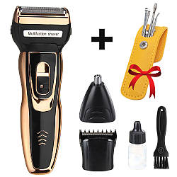 Електробритва Gemei GM 595 Hair Trimmer + Подарунок Вухочистки TOOL SET / Тример для бороди та носа