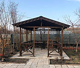 Дерев'яна альтанка 3 на 4 м, розбірна (на 14-16 осіб), фото 2