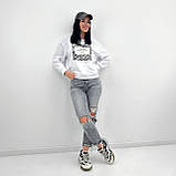 Стильний Світшот із тваринним принтом | Модна кофта із вставкою зебра | Худі двонитка трикотаж весна | Норма, фото 4