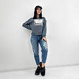 Стильний Світшот із тваринним принтом | Модна кофта із вставкою зебра | Худі двонитка трикотаж весна | Норма, фото 5