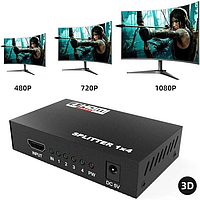 HDMI разветвитель на 4 порта HDMI SPLITTER 1 in 4