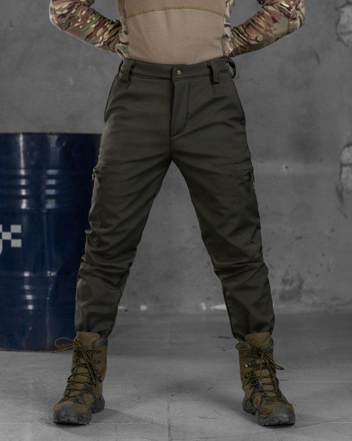 Тактичні штани softshell oliva з гумкою XXL