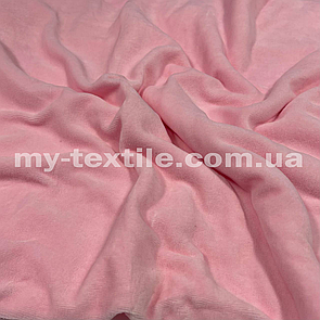 Трикотаж Велюр натуральний хб Туреччина 180 см Ніжно-рожевий