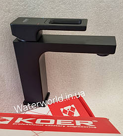 Латунний змішувач для умивальника koer KB-10009-05 чорного кольору
