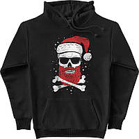 Худи мужской Santa Skull , Чорний, M-L