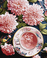 Картина по номерам "Розовые георгины" 40х50см, в термопакете, Идейка, кно5685
