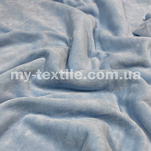 Трикотаж Велюр натуральний хб Туреччина 180 см Блакитний