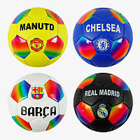 Мяч футбольный 4 вида, вес 330-350 граммов, материал TPE пена, баллон резиновый, C62414