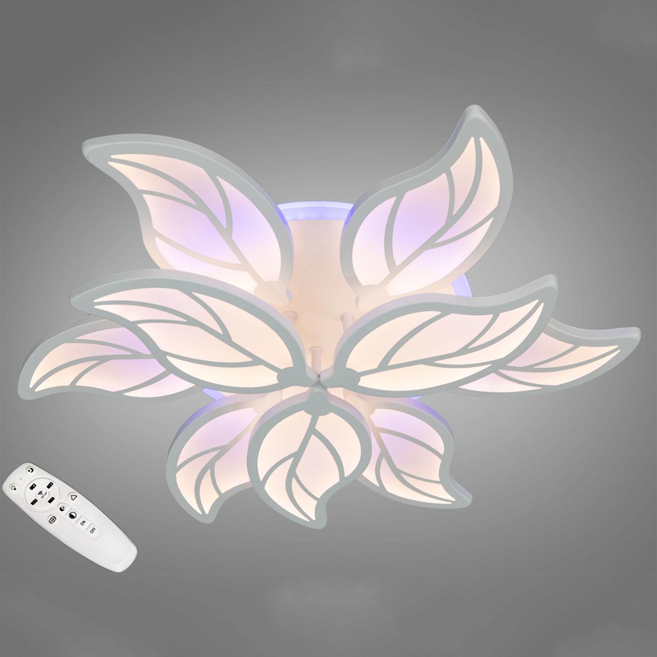 Сучасна світлодіодна люстра 140 Вт з підсвічуванням та пультом колір каркасу чорний D-9139/6+3WH LED, фото 1