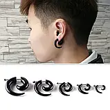 Акрилові чорні сережки акрилові у формі равлика з бичачим рогом ріг 1шт, фото 5