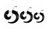 Акрилові чорні сережки акрилові у формі равлика з бичачим рогом ріг 1шт, фото 2