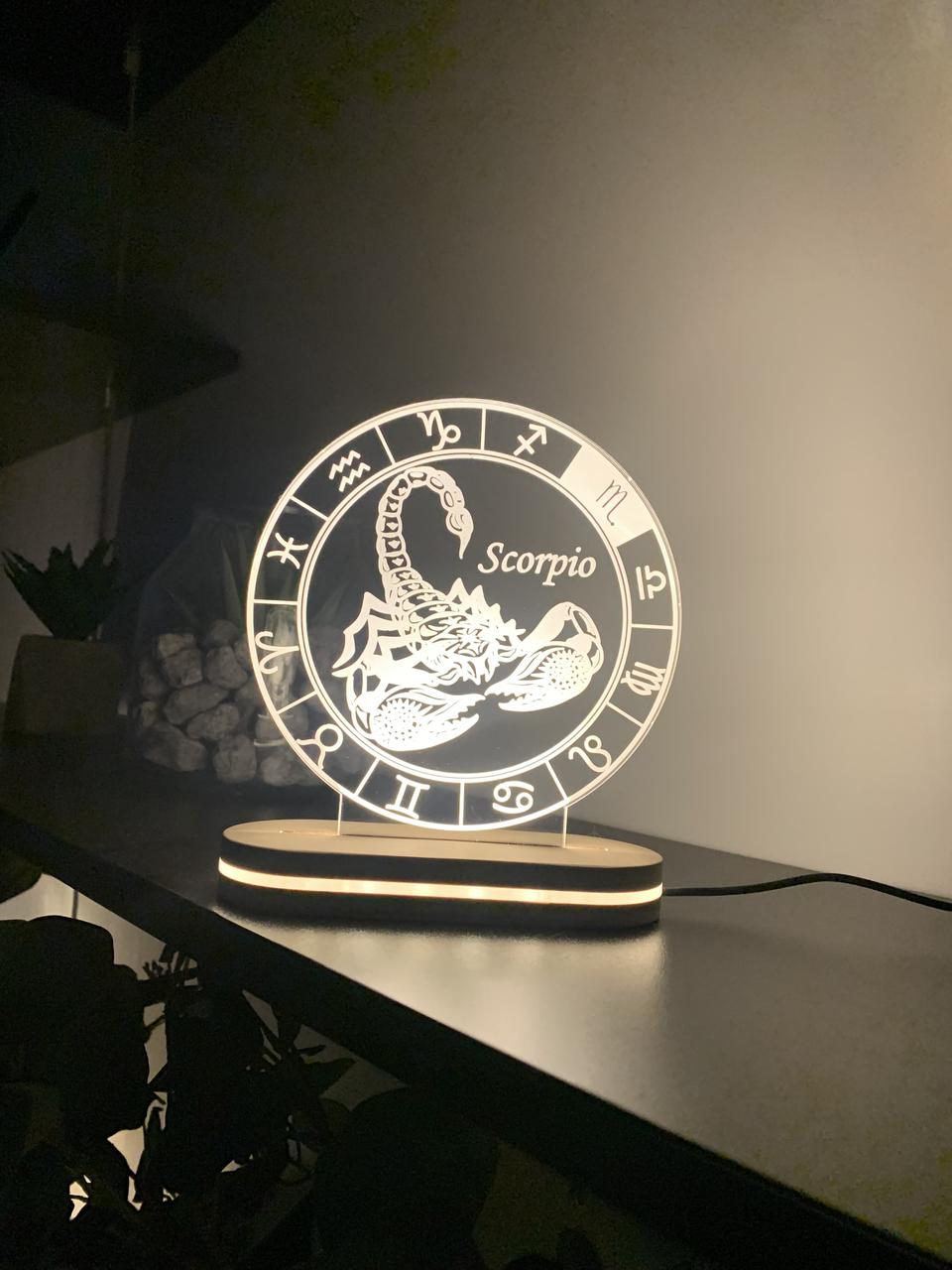 Світильник нічник Знаки Зодіака, Скорпіон USB роз'ємом, 13/13 см, фото 1