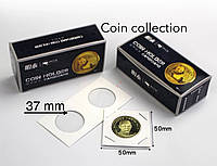50 шт ХОЛДЕРИ для монет (отвір 37 мм)/ зберігання/ колекціонування