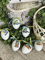 Патриотическое яйцо-подвеска , пенопластовое для декора с сахарным напылением, h 7 см