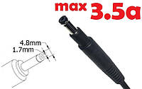 Dc кабель для блока питания 4.8x1.7mm (long black) (3.5a) (1.2m) (B class) 1 день гар.