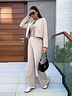 Женский брючный костюм Стильный брючный костюм с пиджаком Весенний женский костюм с брюками