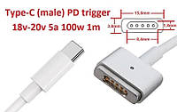 Переходник для блока питания MagSafe 2 (for Apple) 20v 4.25a 85w 1.7m з USB Type-C (male) Power Delivery PD