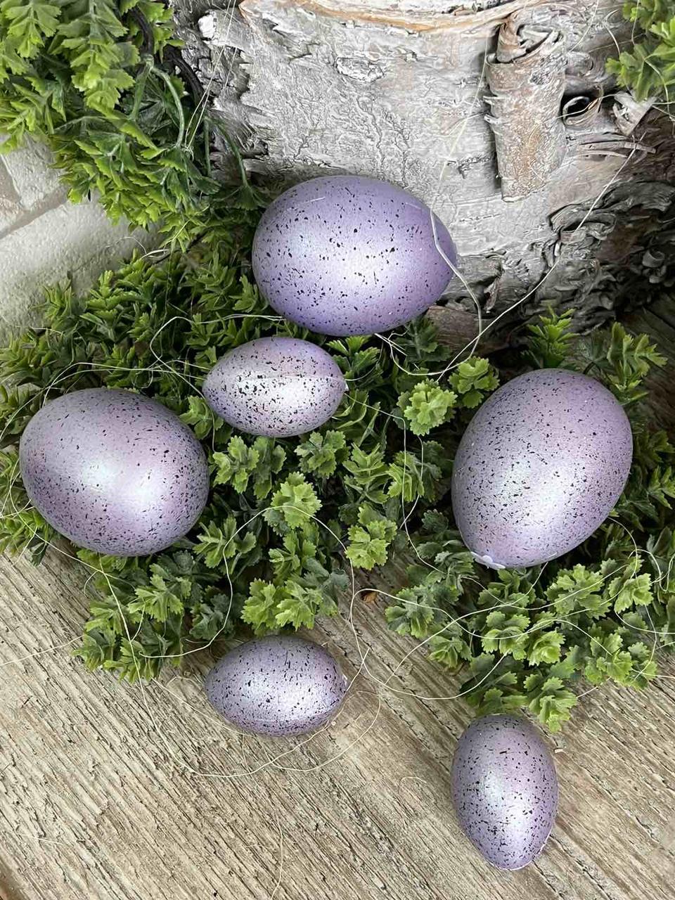 Набір пластикових перламутрових яєць 6 шт/уп, h 6 см, h -4 см, фото 1