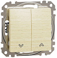 Вимикач для жалюзі клавішний береза Sedna