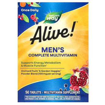 Комплекс вітамінів та мінералів для чоловіків Nature's Way Men's Energy Multivitamin Alive! 50 таблеток