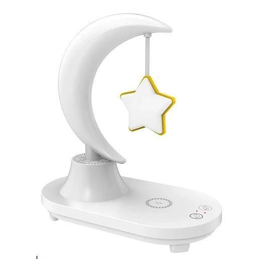 Нічник з Bluetooth колонкою та бездротовою зарядкою Music Atmosphere Lamp (Білий)Нічник з Bluetooth колонкою та бездротовою зарядк