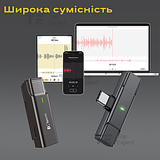 Професійний бездротовий мікрофон LUX100 Type-C WM1-T-c одинарний з кейсом петличка для телефону, фото 3