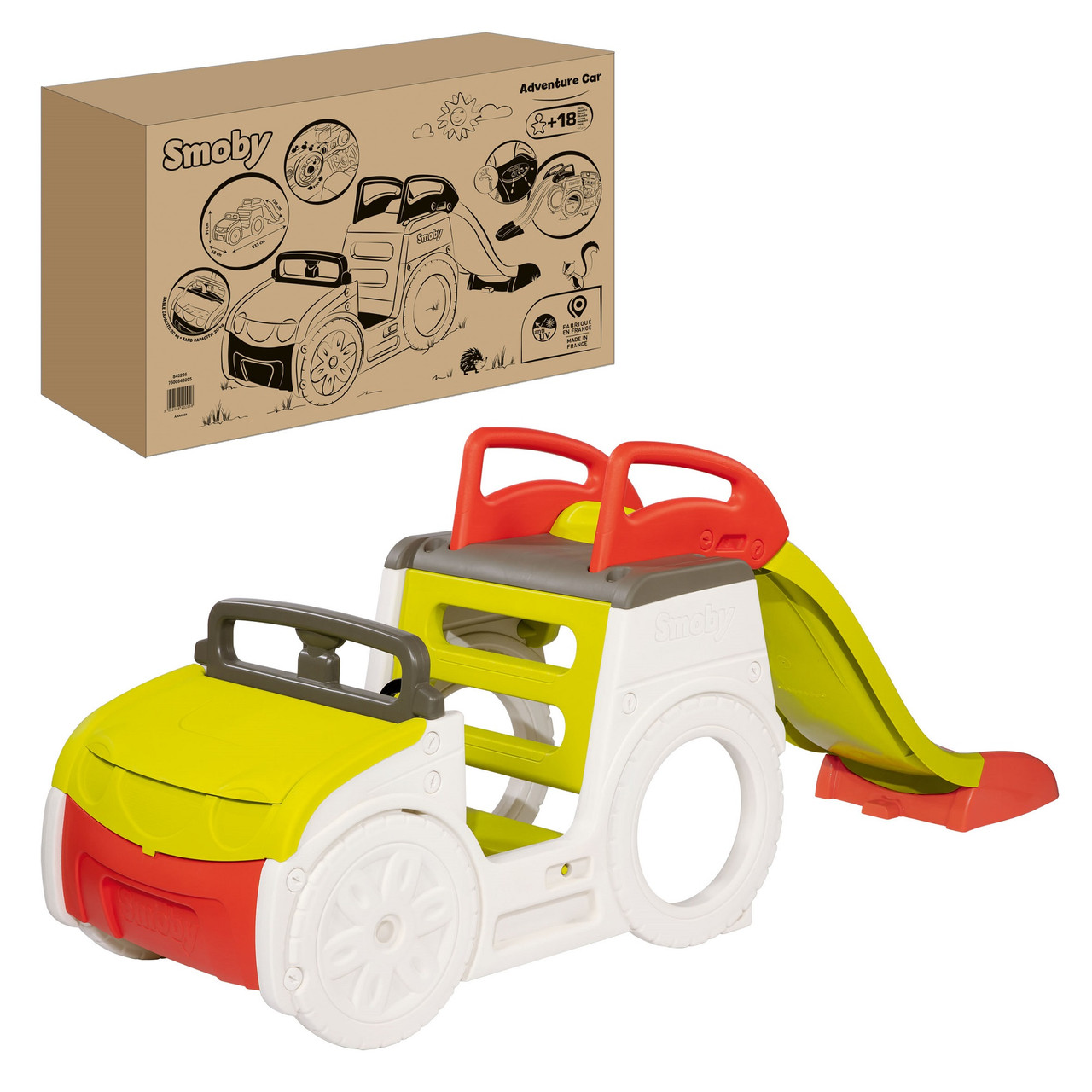 Ігровий центр Smoby Toys Автомобіль мандрівника з гіркою і пісочницею зі звуковими ефектами (840205)