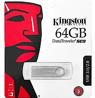 Флеш накопитель USB 64Gb Kingston SE9 (3.0), флеш-накопитель металлический