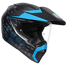 МОТОШОЛОМ ДУАЛСПОРТ AGV AX9 - ANTARTICA MATT BLACK/CYAN
