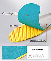 Амортизуючі устілки для бігу обрізні розмір 41-45. Ортопедичні устілки спортивні з піни ЕВА, фото 9