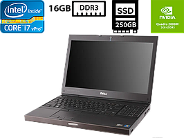 Ноутбук Dell Precision M4600/15.6” IPS 1920x1080/Intel Core i7-2720QM 2.20GHz (4/8,6M)/16GB DDR3/SSD 250GB/NVIDIA Quadro 2000M 2GB