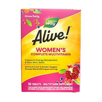 Комплекс вітамінів для жінок Nature's Way Women's Energy Complete Multivitamin Alive! 50 пігулок