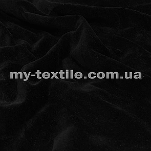 Трикотаж Велюр натуральний хб Туреччина 180 см Чорний