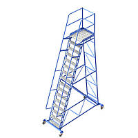 SHML лестница передвижная 4000 мм без полки складская лестница металическая с платформой стремянка на колёсах