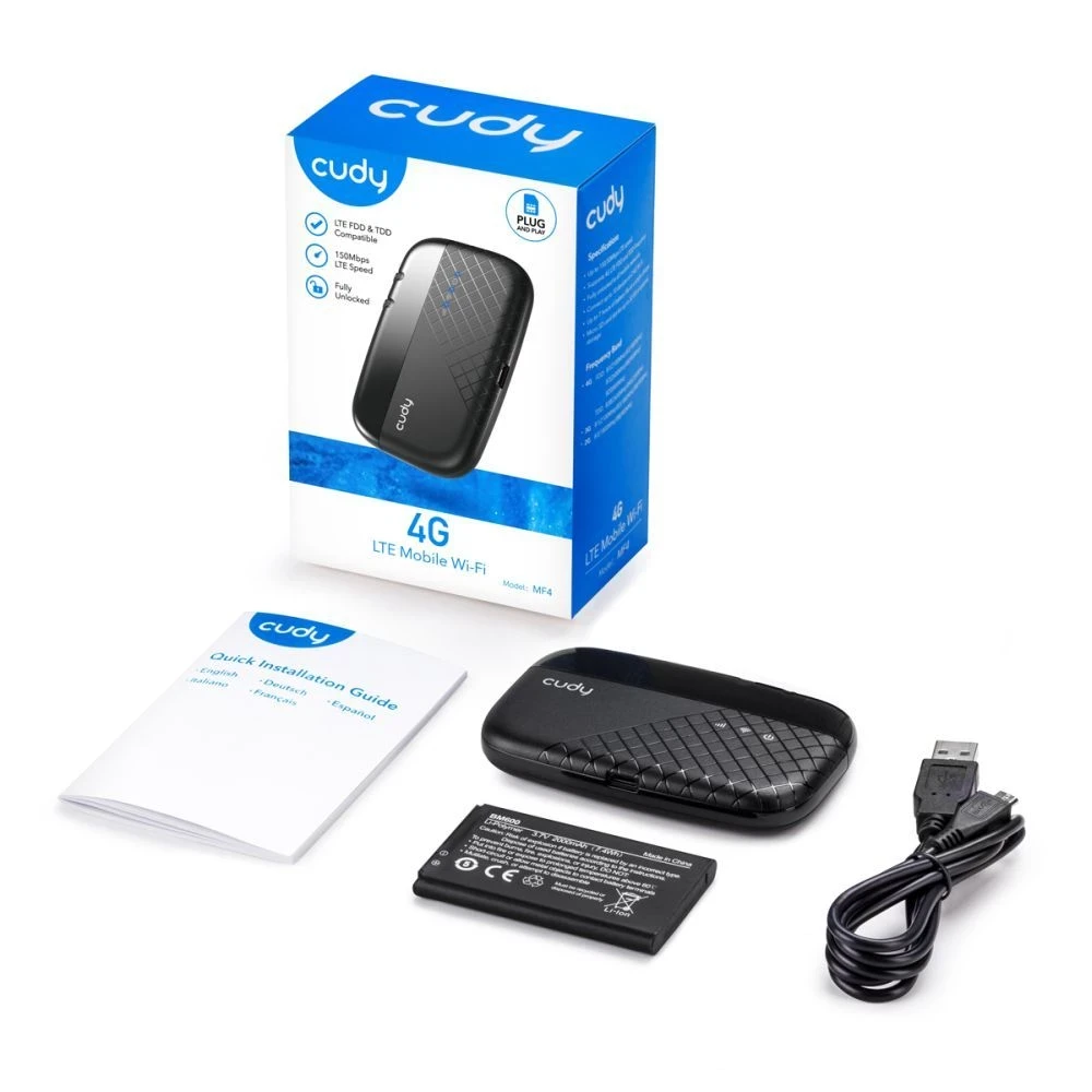 Мобільний WiFi роутер 4G LTE з акумулятором 2000мАг Cudy MF4