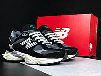 Мужские кроссовки New Balance 9060 Black Silver Нью Баланс замшевые черно-белые