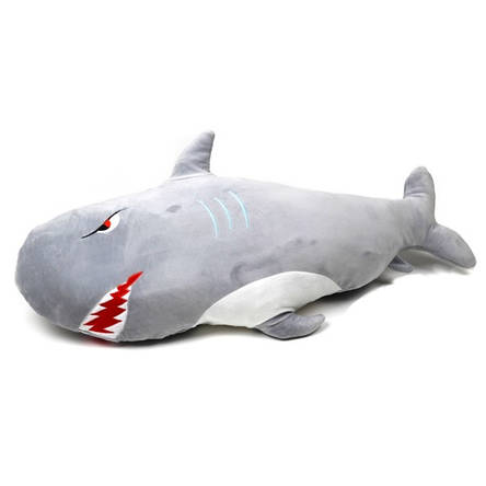 Плед-подушка іграшка 3в1 акула (28136) сіра (75 см), фото 2