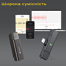 Професійний бездротовий мікрофон LUX100 WM1-L Lightning з кейсом петличка для айфона iphone оригінальний, фото 3