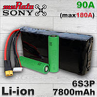 Акумулятор для FPV дрона 6s3p 18650 SONY Murata VTC5 - 7800 mah 90A