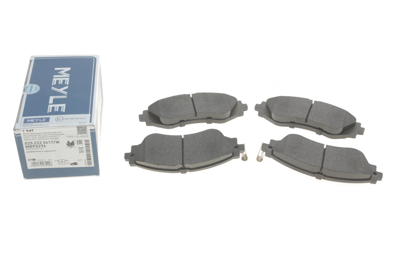 Передні колодки Лачетті, Нубіра, Такума, Ланос, Епіка, Еванда (96405129) Meyle 025 232 3417/W, фото 1