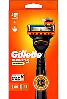 Чоловічий станок для гоління Gillette Fusion5 Power (на батарейці) з 1 змінною касетою, станок фьюжн повер