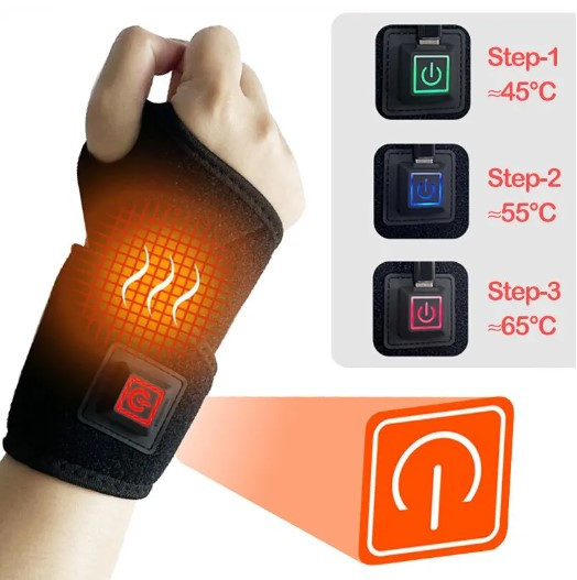 Зігріваючий бандаж із підігрівом на зап'ястя, 3 режими роботи, Type-C