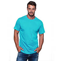 Мужская футболка JHK, Regular, бирюзовая, размер XL, хлопок, круглый вырез